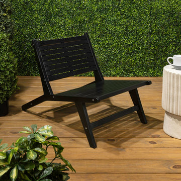 Leo Mid-Century Modern Wood Armless Outdoor Patio Chair